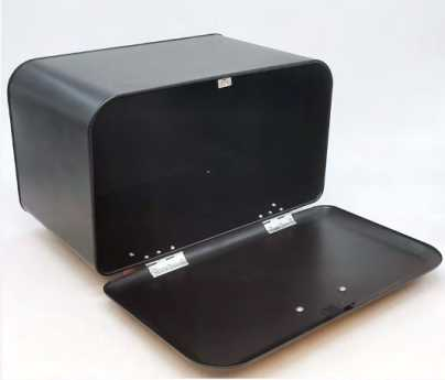 black font-open bread bin